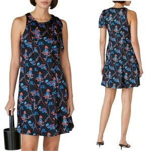 Thakoon Collective Floral Print Sleeveless A-Line  Shift Dress - Black - Size 6